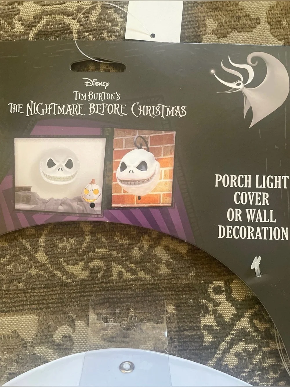 Jack Skellington White Porch Light Cover Wall Decor NWT